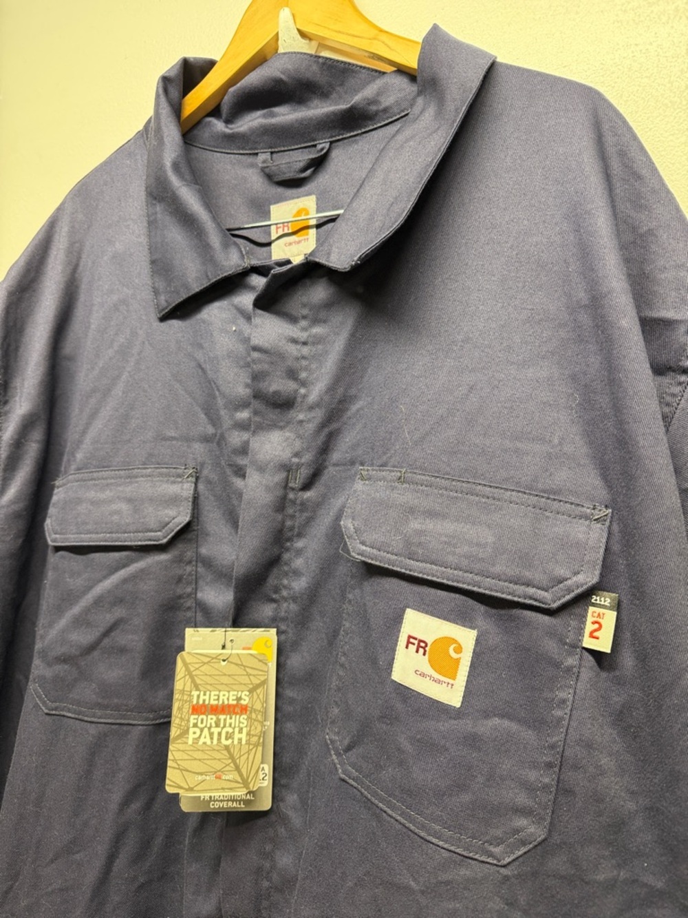 Carhartt FR Coveralls Long Sleeve Flame Resistant Twill Navy Blue Men's Size 4X - Picture 4 of 7